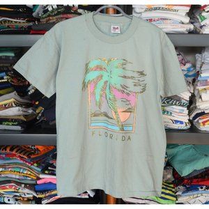 90s Florida Men's Large Single Stitch VTG Art Tee